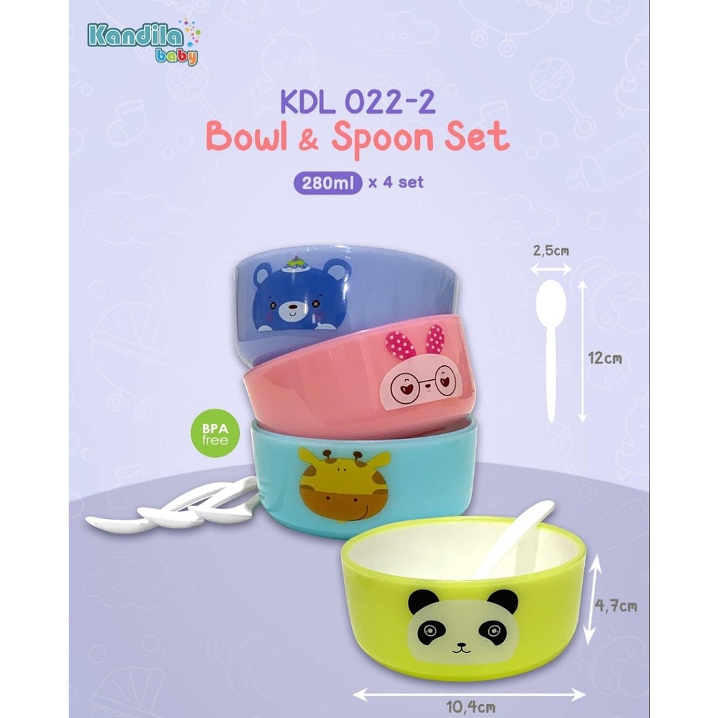 Kandila Bowl &amp; Spoon Set / KDL 022-2 Mangkok Makan Bayi