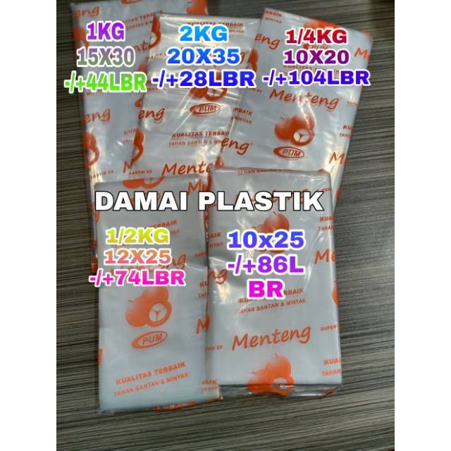 PLASTIK PE Menteng KANTONG Batu Buram Kuah Bakso Gula Minyak Sayur 10x20 10x25 12x25 15x35 20x35 15x30 20x40 14x35 17x35 11x30 12x20