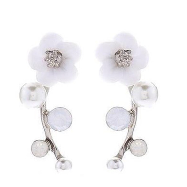 Anting Tindik Mini Wanita Mutiara BUNGA E114 Korea Fashion Women Pearl Earring Giwang Cewe