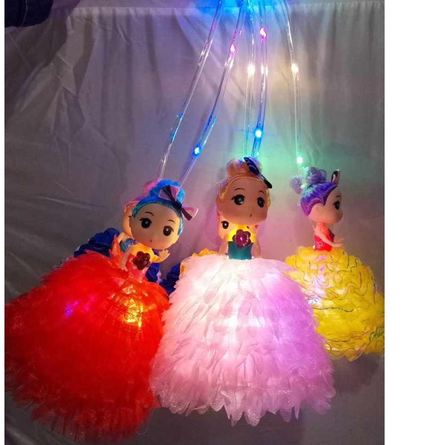 Mainan anak gantungan LED boneka gantung cewek bisa nyala MODEL BARBIE LOL