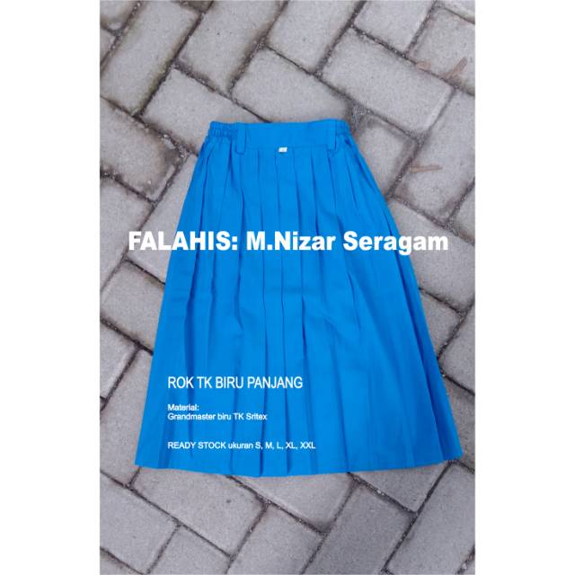 Rok Plisket Panjang TK Biru