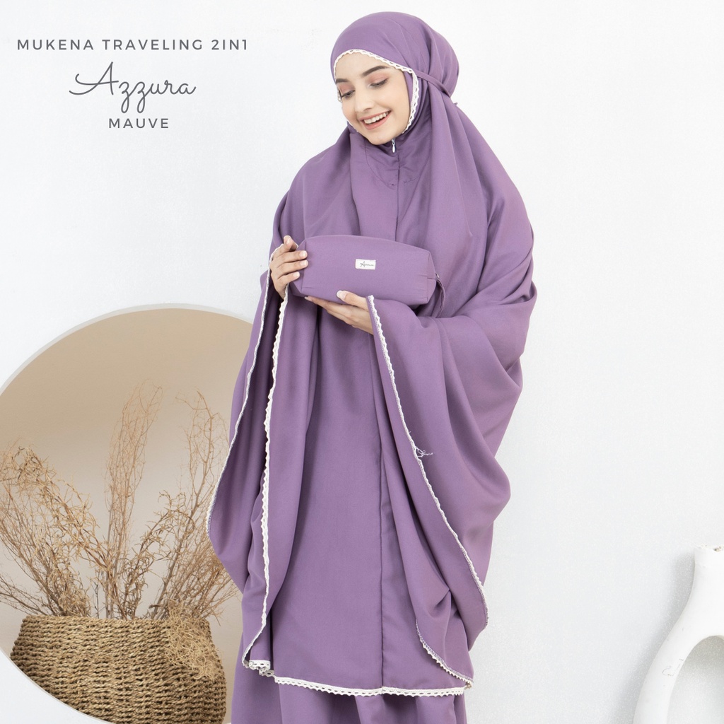 Mukena Katun Dewasa 2in1 Travelling Azzura