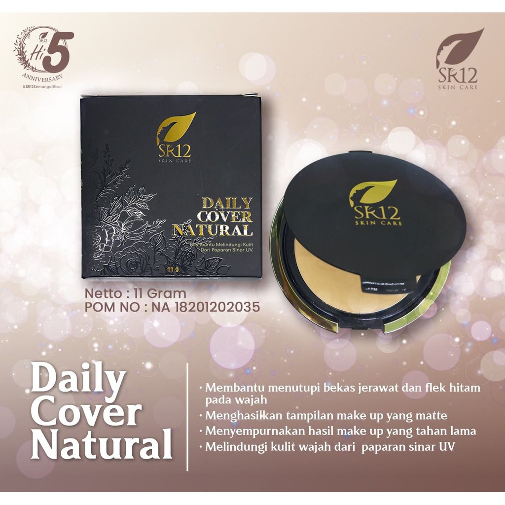 Bedak SR12 - Bedak Padat SR12 - Bedak SR 12 - Daily Cover Natural