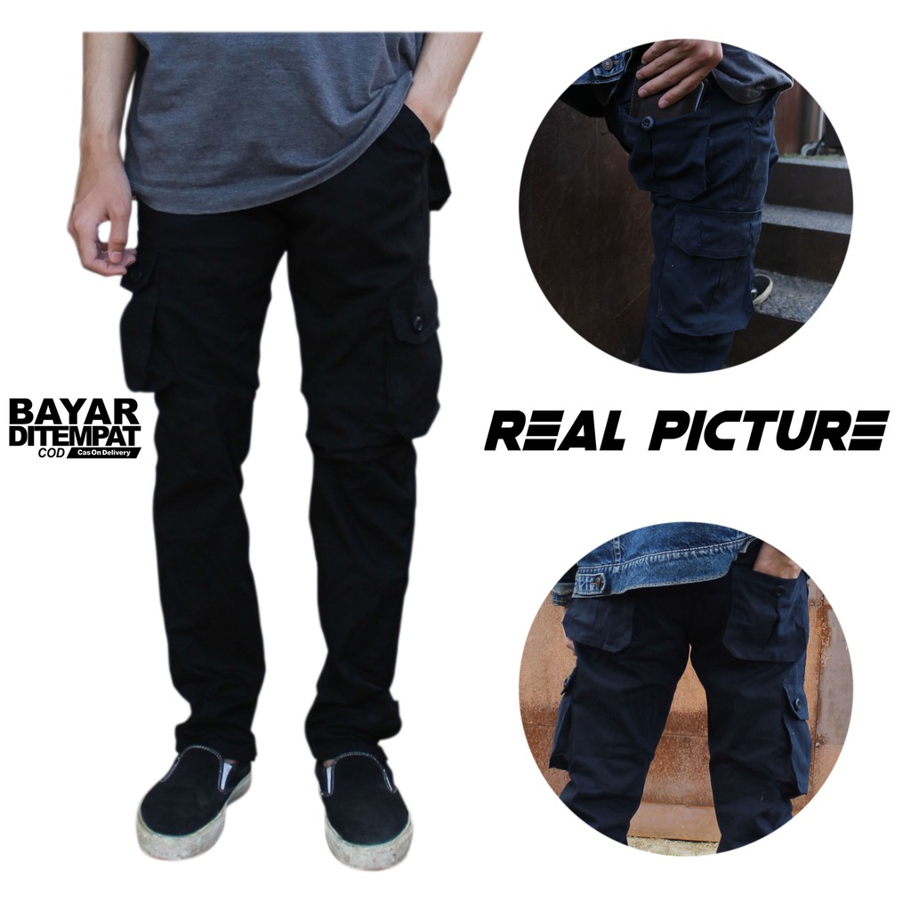 Celana Cargo Panjang Best Seller Cargo Pants Kargo PDL Pria Longgar