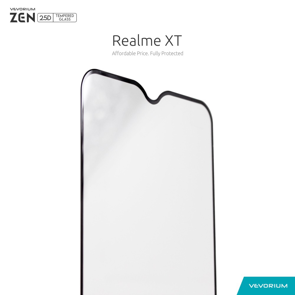 VEVORIUM ZEN 2.5D Realme XT Full Cover Glue Tempered Glass