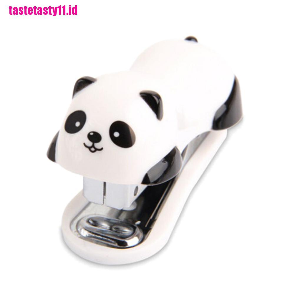 Set Stapler Mini Bentuk Panda Lucu Untuk Sekolah / Kantor