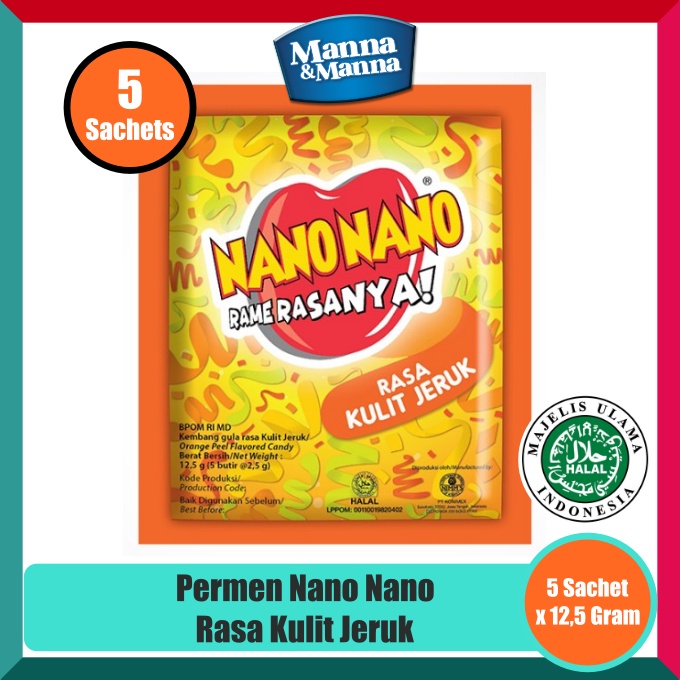 

Permen Nano Nano Rasa Kulit Jeruk - 5 Sachet x 12,5 Gram