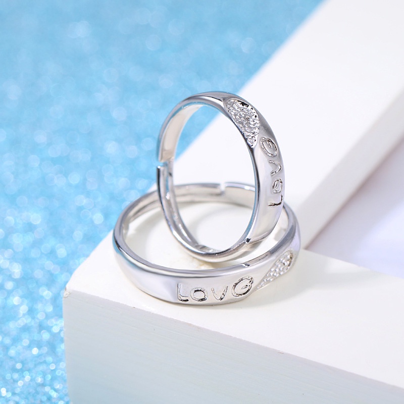 TTCR-RRJ127 TINO Cincin Couple Titanium Perak 925 Anti karat/Cincin Lamaran Couple Premium Murah