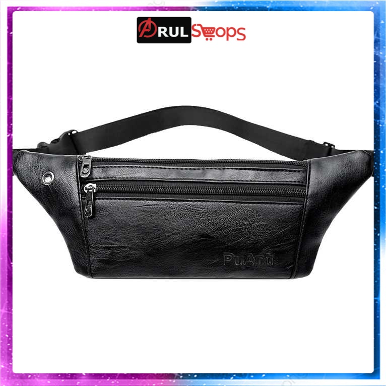 Tas Pinggang Selempang Pria Waistbag Bahan Kulit - 1851