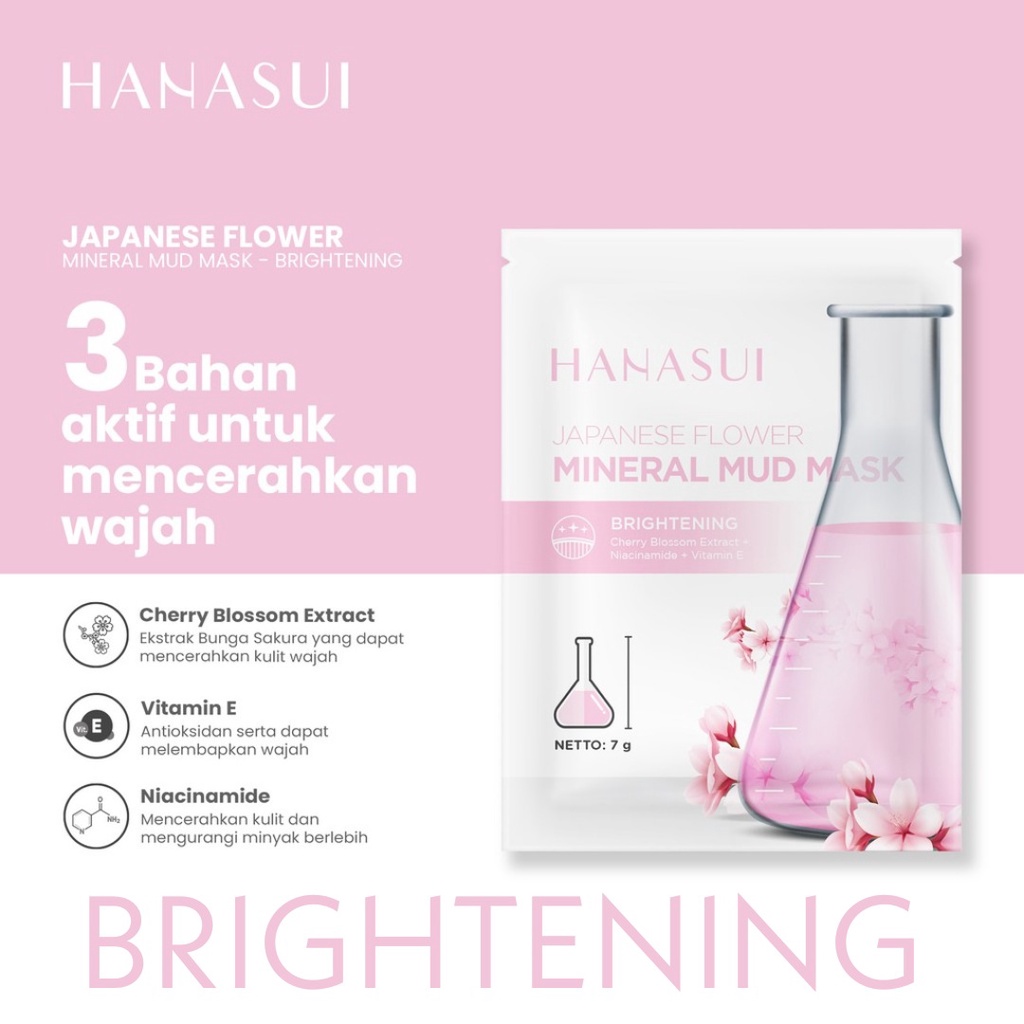 HANASUI MINERAL MUD MASK - MASKER WAJAH HANASUI - MASKER LUMPUR - MASKER MUKA