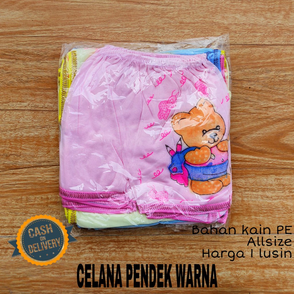 1 LUSIN (12 pcs) Celana bayi pendek WARNA harga grosir