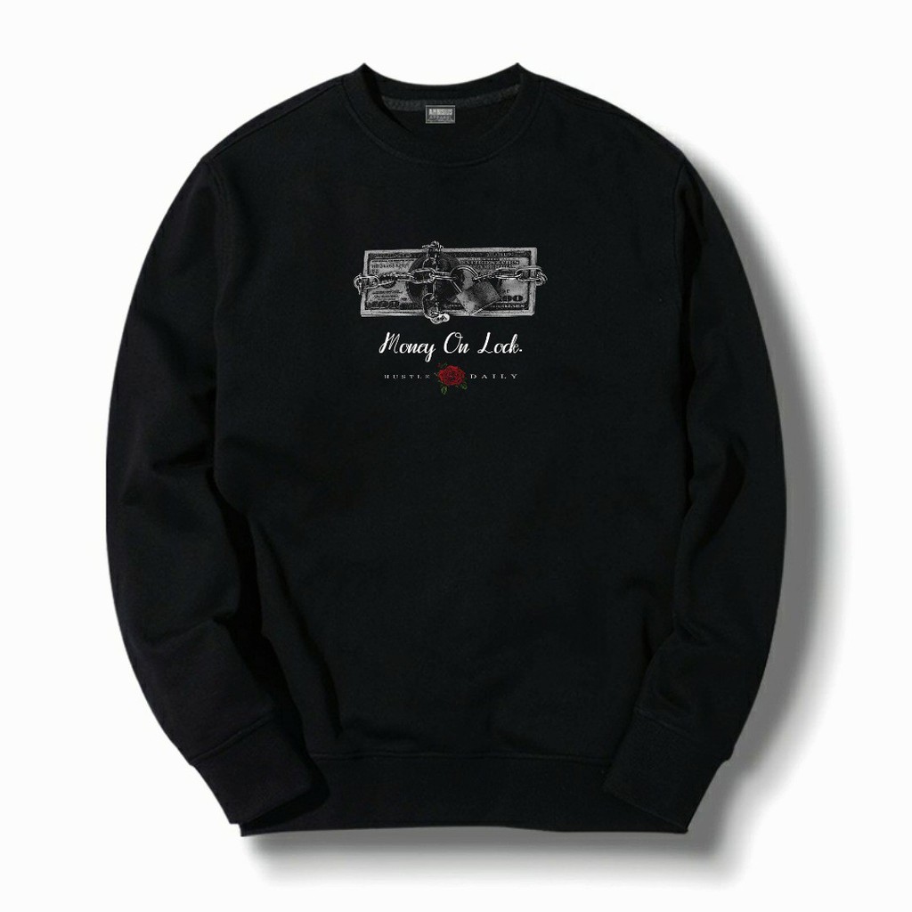 ( DISKON ) Crewneck Black edition Motip Simple Pria/Wanita High Quality