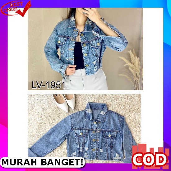 [Ready Stok] Premium Oversize Crop Pocket Jeans / Jacket Jeans Crop Oversize Best Seller. <<< Jaket 