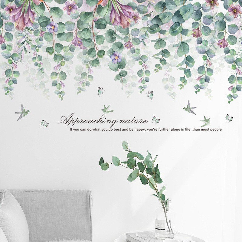 WALLSTIKER WALLSTICKER Q 51 WALLPAPER WALL STICKER STIKER DINDING PLAFON WALLPEPER WALSTIKER WALSTICKER DAUN RUMPUT RAMBAT JUNTAI HIJAU PALEM BUNGA CAFE DEKORASI RUMAH RUANG TAMU JENDELA PINTU KACA KAMAR MANDI DEKORASI RUMAH KERAMIK KRAMIK DAPUR BANYAK 3D