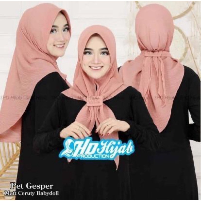 HIJAB BERGO PED GESPER PLISKET BAHAN CERUTY BABYDOLL