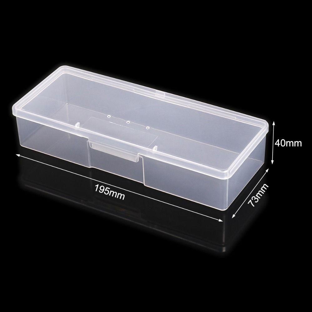Agustina Tempat Penyimpanan Nail Art Wadah Kuas Poles Persegi Panjang Brush Pen Dotting Plastik Drawing Case Storage Box