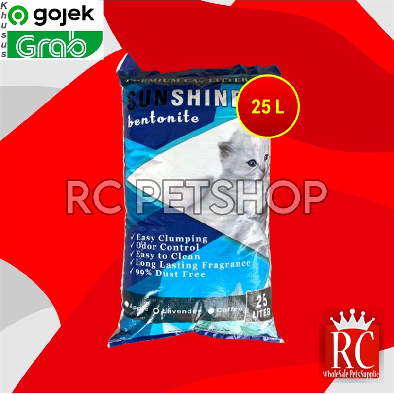 GOSEND Pasir Kucing Gumpal Wangi Clumping Sunshine Bentonite 25 Litter