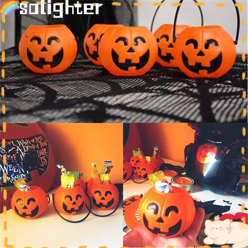 Solighter 6Pcs Ember Labu Halloween Untuk Properti Pesta Anak