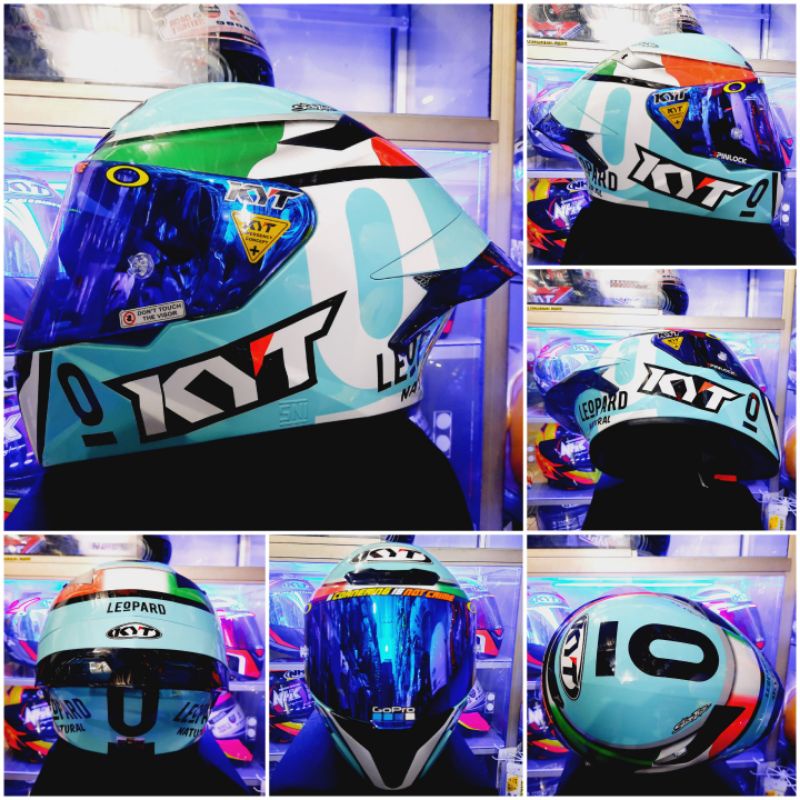 KYT TT COURSE FLUX DALLA PORTA FULL PAKET GANTENG VISOR IRIDIUM + SPOILER