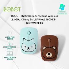 ROBOT M220 2.4G wireless mouse GREEN FOX karakter