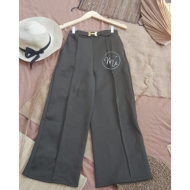 celana kulot import wanita bahan scuba variasi h/kulot scuba cubit h/celana kulot ring h wanita keki