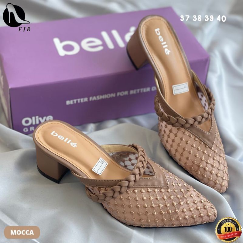 WHISLIND - SENDAL HEELS WANITA (SIZE 37 - 44) BROKAT BORDIR KEPANG 5 CM | WEDDING SHOES