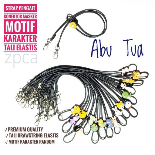 STRAP PENGAIT MASKER KARAKTER KONEKTOR HIJAB TALI ELASTIS PREMIUM