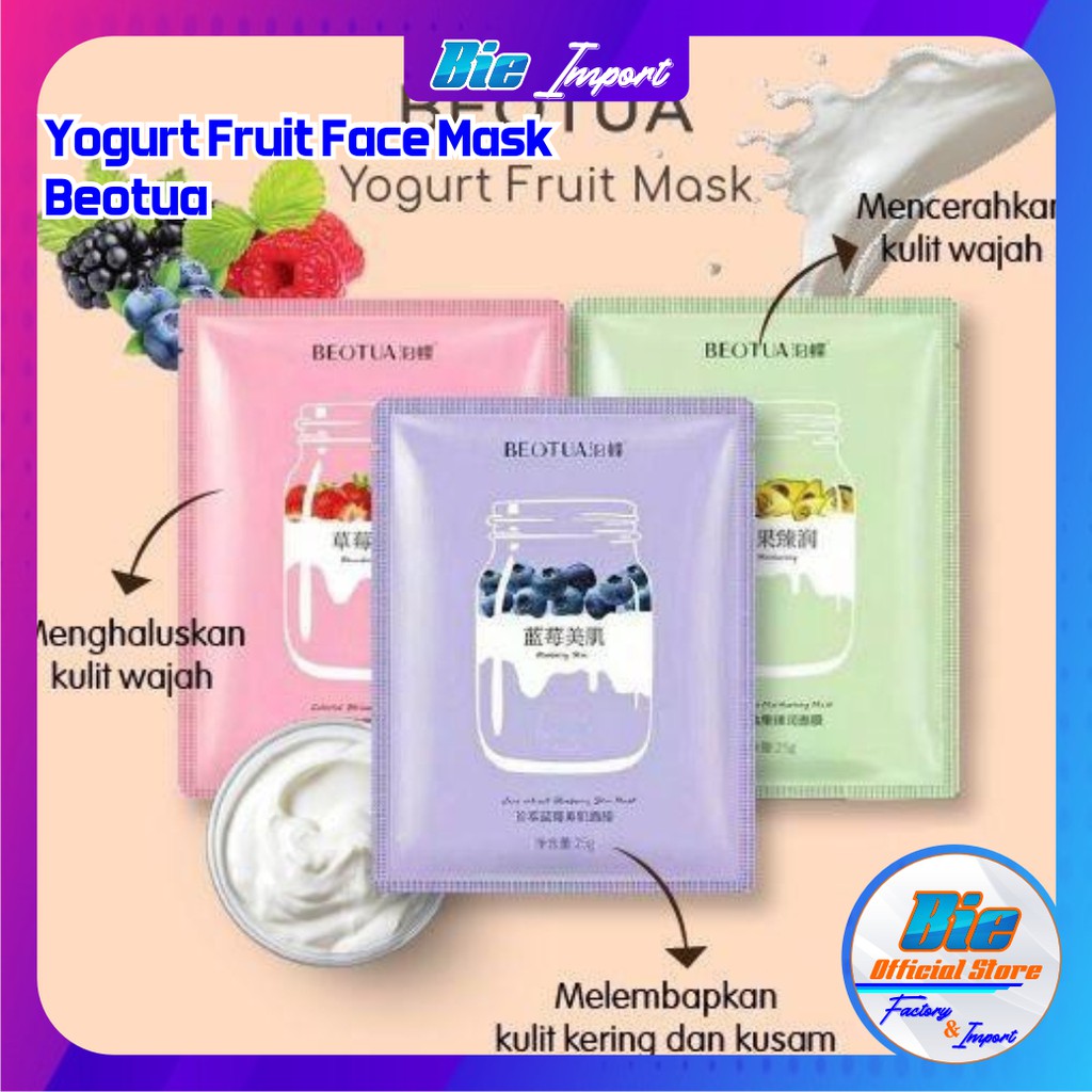 BIOTUA Yogurt Fruit Facial Mask / Masker Wajah