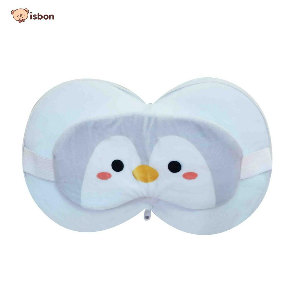 ISTANA BONEKA Balmut Bantal Selimut Karakter Pinguin Sweet Dream Soft Grey Cocok Untuk Traveling Bahan Hangat dan Lembut