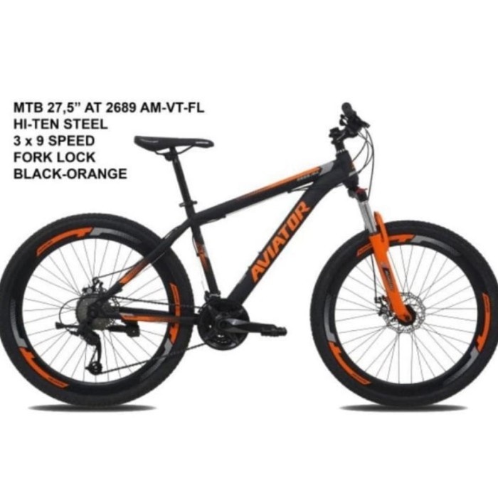 SEPEDA GUNUNG MTB 27.5 AVIATOR AT 2689 AM 27 SPEED-GRAB/GOJEK INSTAN