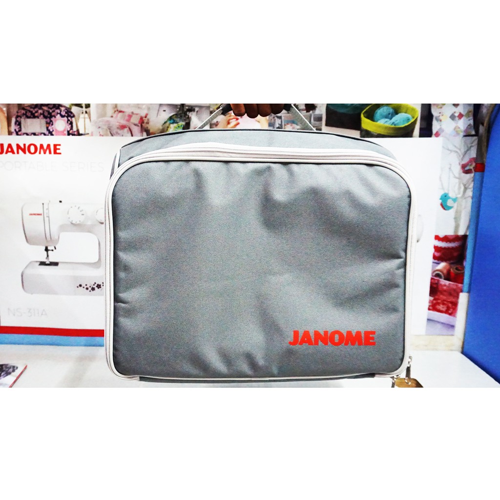 tas mesin jahit merk janome/carry case sewing machine janome - abu