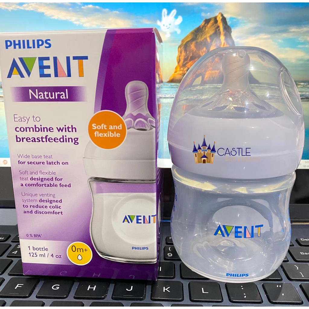 Castle - Philips Avent Bottle Natural SCF690/13 125ml / 4Oz Botol Susu - Feeding Bottle