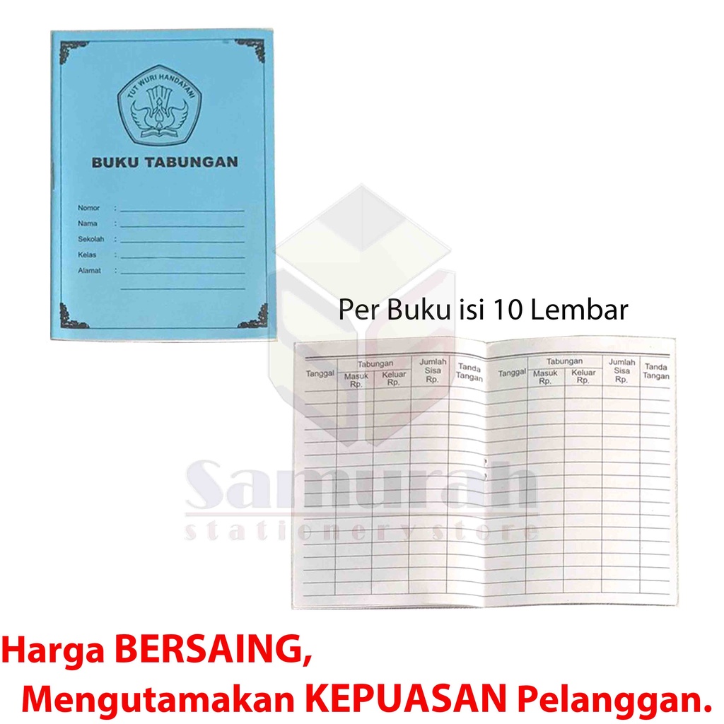 

HJK Buku Tabungan Anak Sekolah - Koperasi - Arisan - Pencatatan Kredit - 1 Pak isi 50 buku 10 Lembar