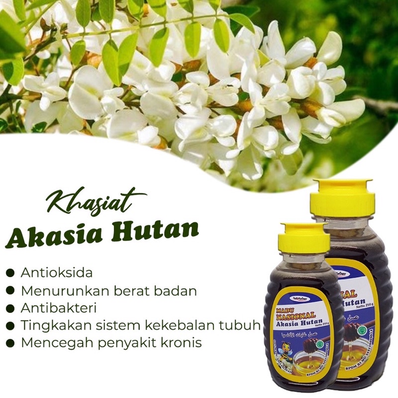 

Madu Nasional Akasia Hutan 150gr Extra Propolis Royal Jelly Bee Pollen