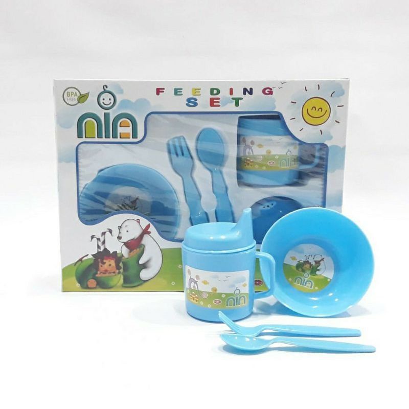 PROMO!!! FEEDING SET NIA KECIL/TEMPAT MAKAN BAYI MURAH/TEMPAT MAKAN NIA KECIL