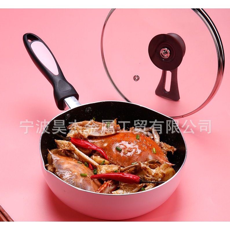 AGB - APAN4455 Panci Serbaguna Panci Susu Anti Lengket granit marmer + Tutup Sauce Pan