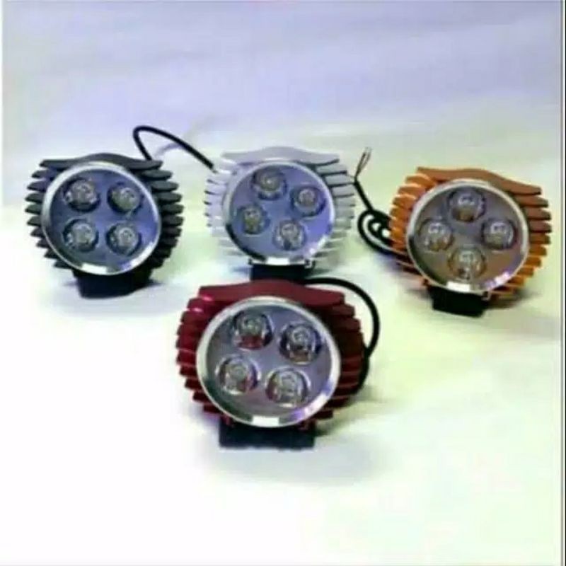 LAMPU SOROT LAMPU TEMBAK LED 4 MATA GEPENG 3 MODE UNIVERSAL