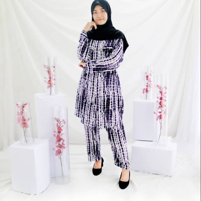 ( Cod/Bayar Di Tempat ) One Set Rayon Busui Adem/ Setelan Celana Rayon/Piyama Adem Freya Set