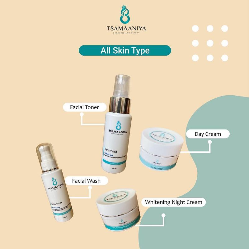 PAKET WHITENING ALL SKIN TYPE (15GR) | TSAMAANIYA SKINCARE | KRIM PUTIH GLOWING FLEK