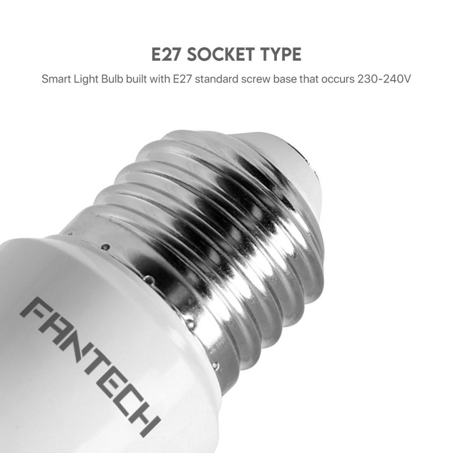 FANTECH LED Light Bulb 9W RGBWW Bohlam Wifi IoT Smart Home - SLB0101