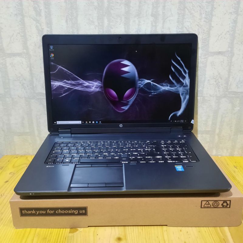 Laptop HP ZBook 17 G2 intel Core i7-4810QM, Nvidia Quadro K3100M 4Gb VRAM Ram 16 GB / SSD 256Gb LAYAR 17INCH Gaming Editing Ngebut, Lengkap, Black