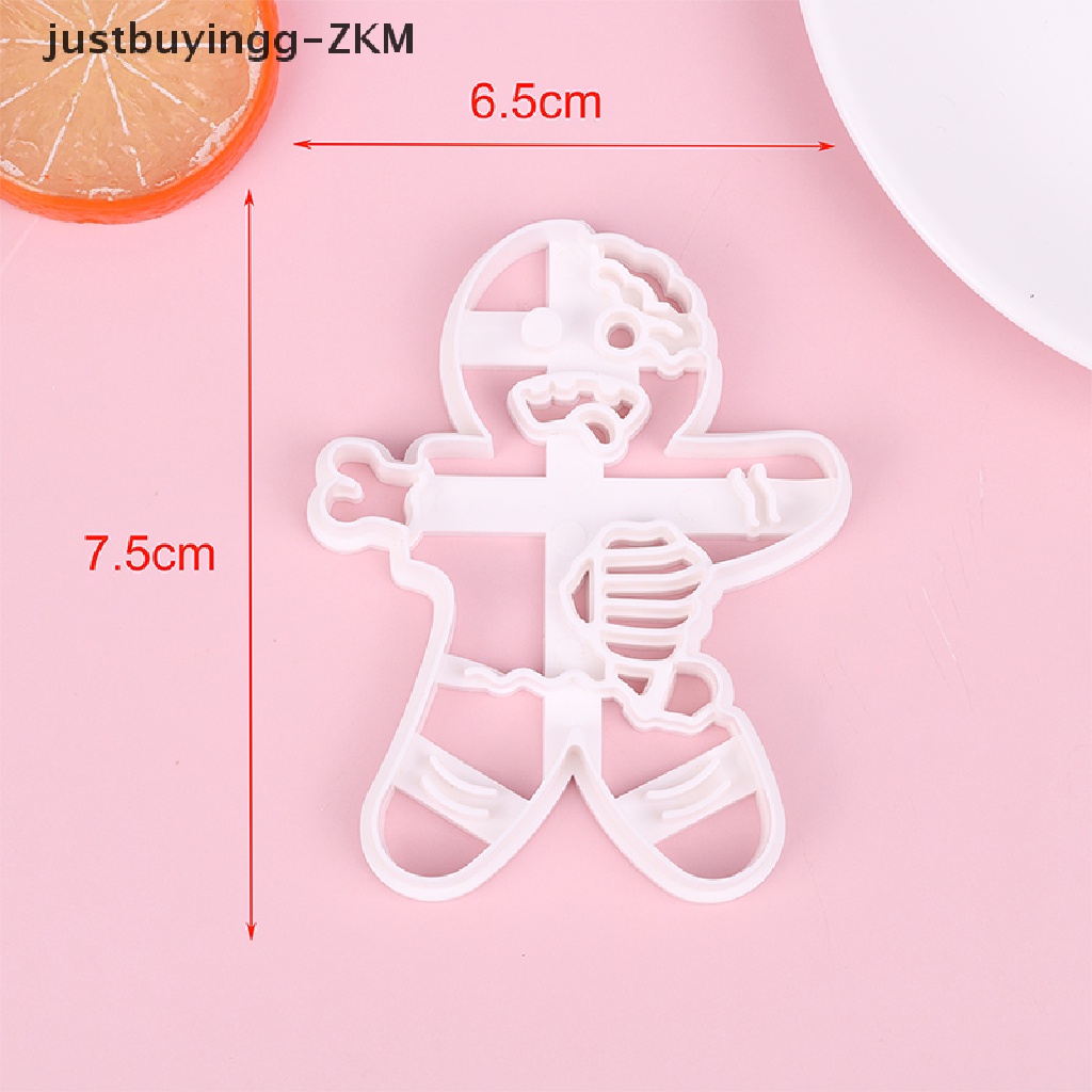 1 Pc Cetakan Pemotong Kue Bentuk Kartun Gingerbread Man Natal Bahan Plastik