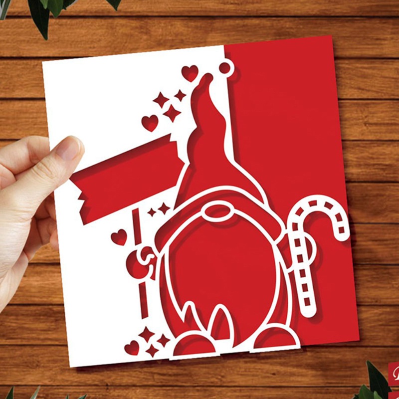 Cetakan Stensil Cutting Dies Motif Tongkat Gnome Natal Bahan Metal Untuk Scrapbook / Craft DIY