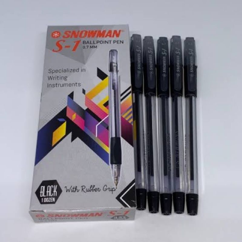 

Pena/Pulpen/Bolpen/Ballpoint Snowman S1/S-1(HITAM) 0.7mm