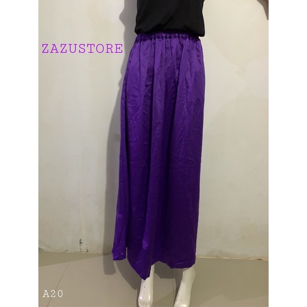 ROK PANJANG WARNA UNGU KARET