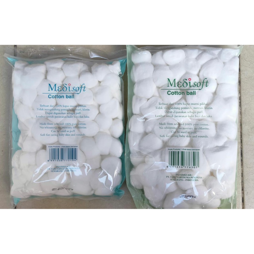 [HIJAU] Medisoft Cotton Ball Kapas Bola Bulat Besar Untuk Bayi isi 120 - Berat 120gr