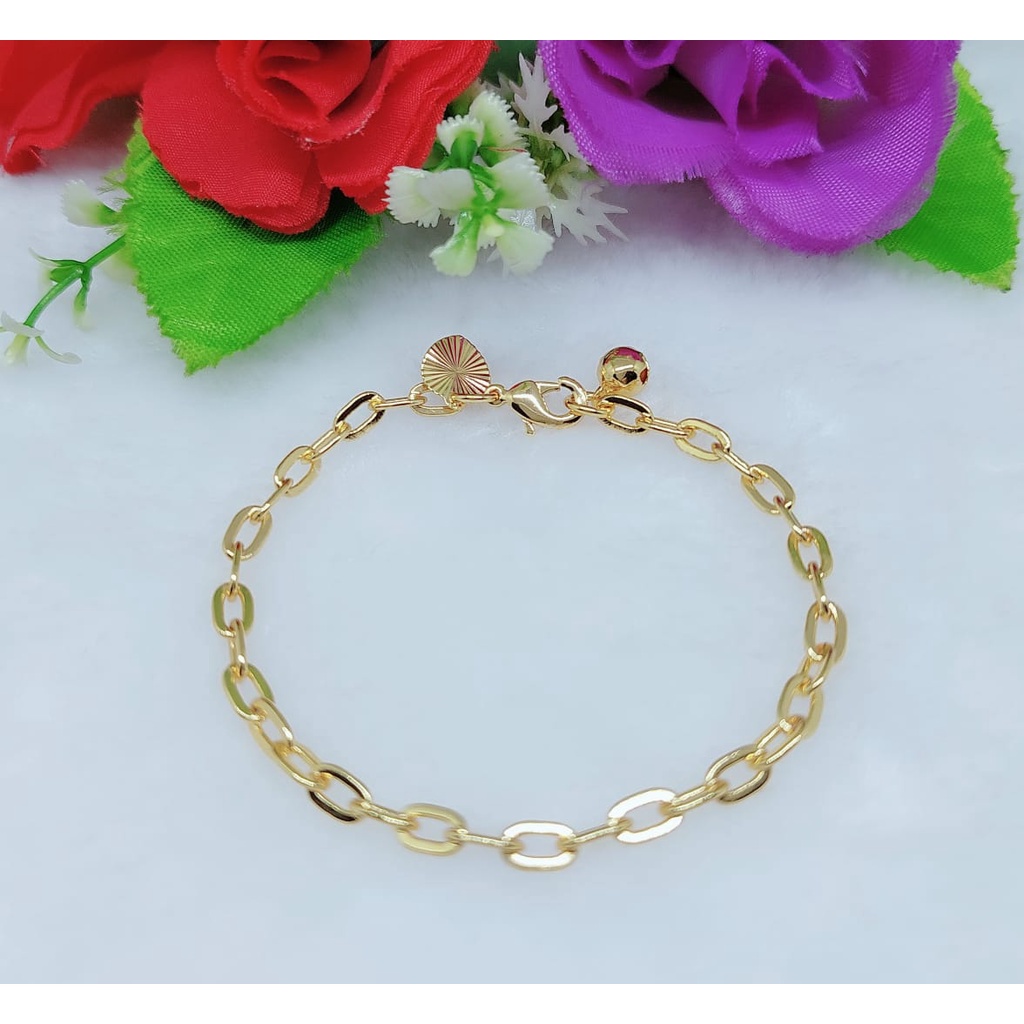 Set Perhiasan Xuping Kalung/Gelang Tangan/Gelang Kali Lapis Emas 18k