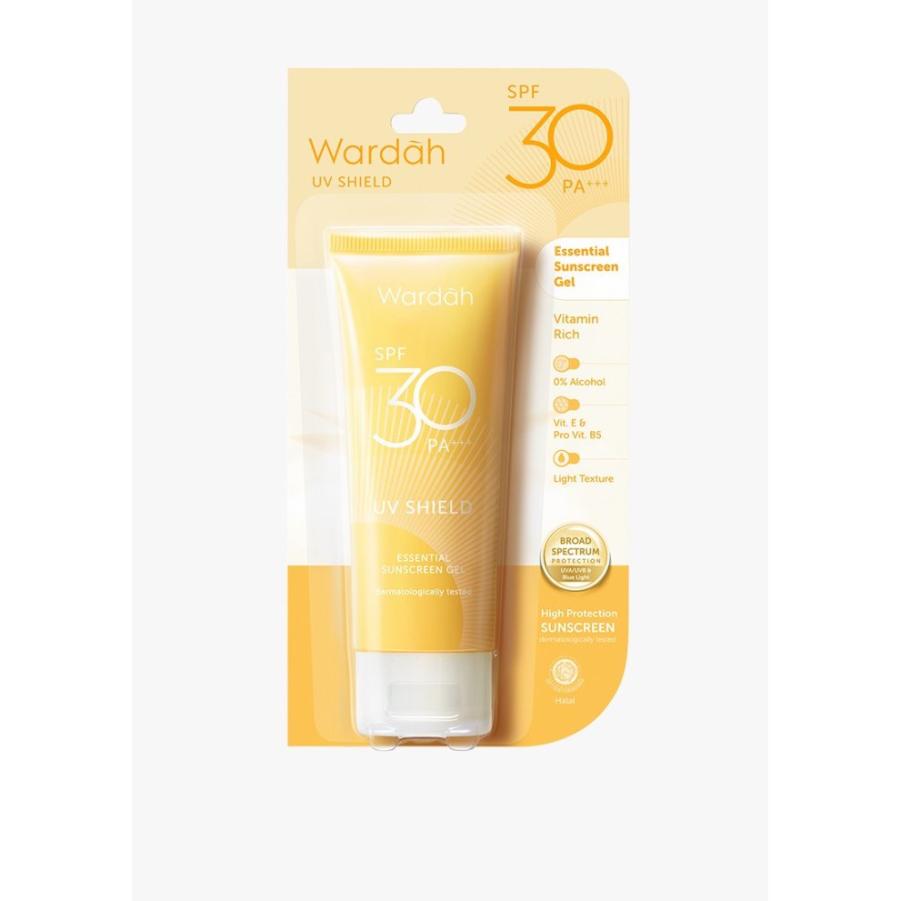 Wardah Uv Shield Essential Sunscreen Sunblock Wajah Gel Spf 30 Anti Uv