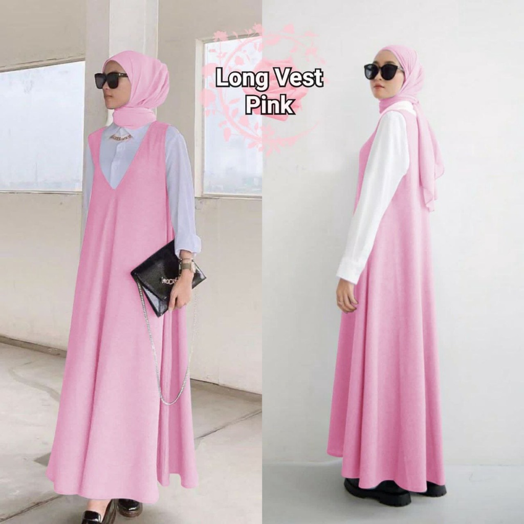 LONG VEST MODIS DRESS FASHION WANITA / LENGAN PANJANG / PAKAIAN PESTA TERLARIS TERBARU