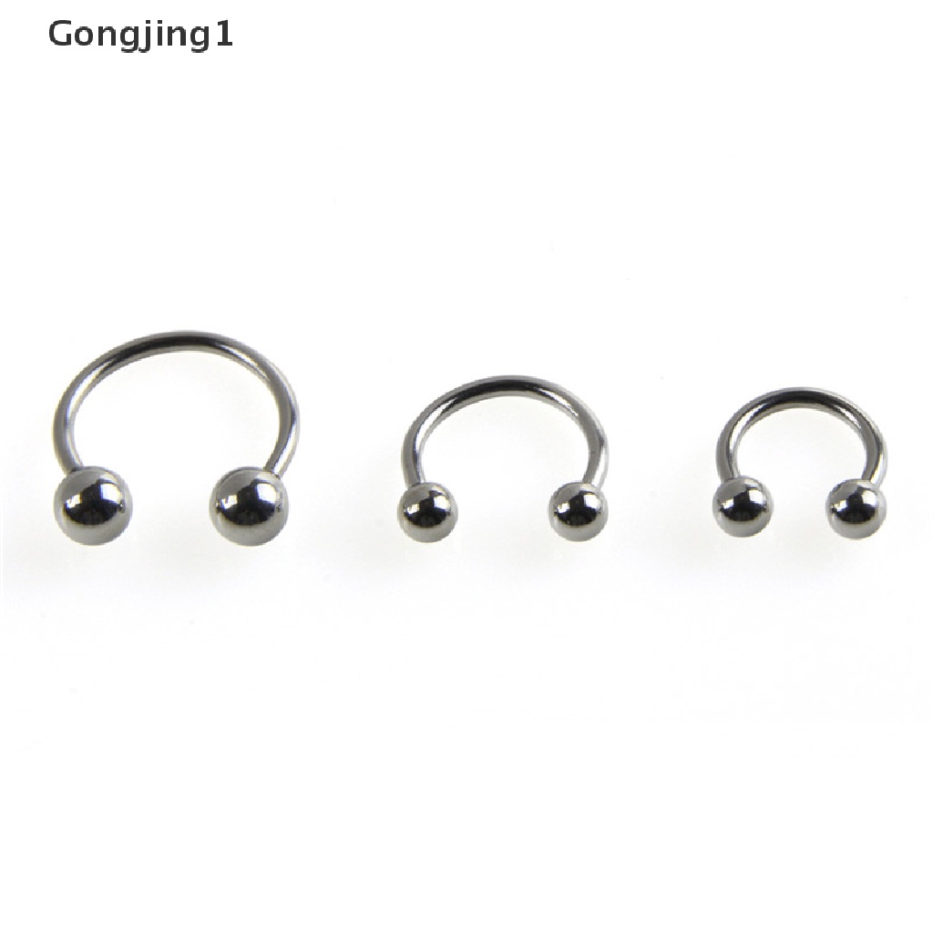 Gongjing1 Cincin Tindik Tubuh / Alis / Hidung / Telinga / Bibir / Puting Desain Tapal Kuda Untuk Wanita